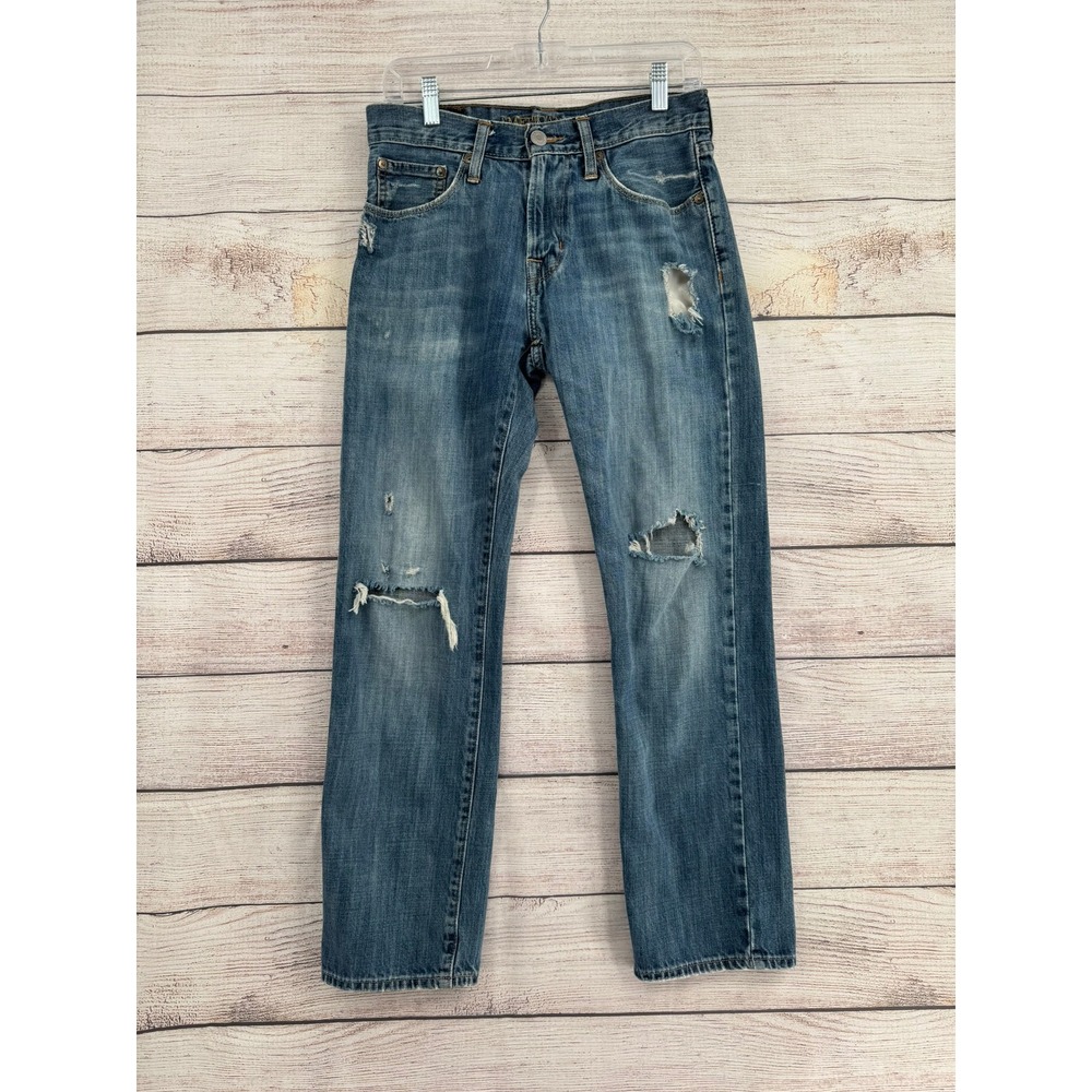 American Eagle Original Straight Jeans Mens 28x30 Blue Distressed 2870-1